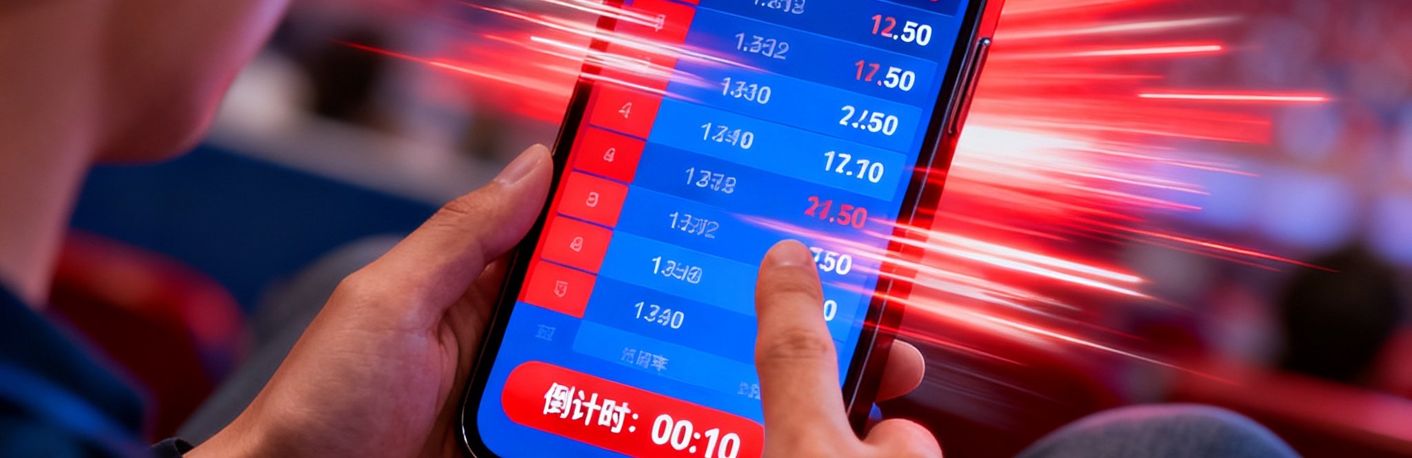 爱游戏平台互动竞猜界面展示，用户正在参与赛事结果预测，屏幕显示实时赔率数据和倒计时，氛围紧张刺激